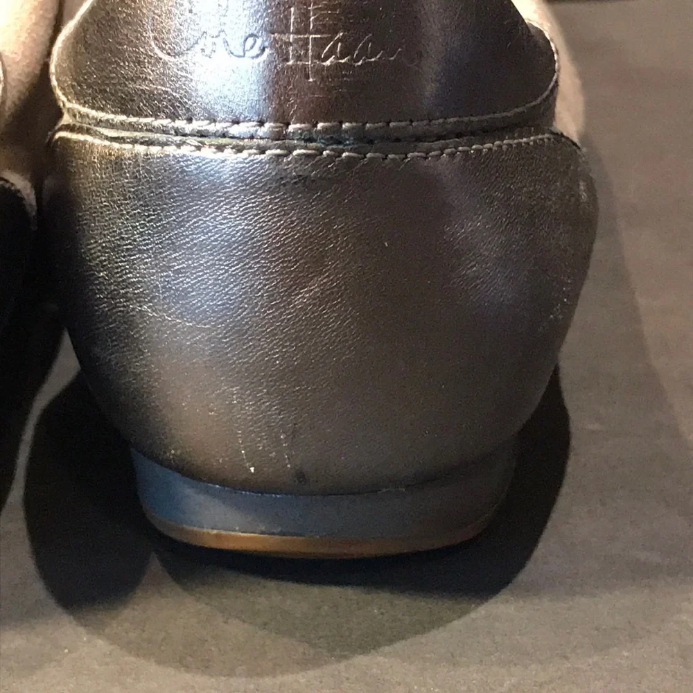 Cole Haan Grey Silver Sneaker Nike Air Soles Metallic Pewter Women's 9.5